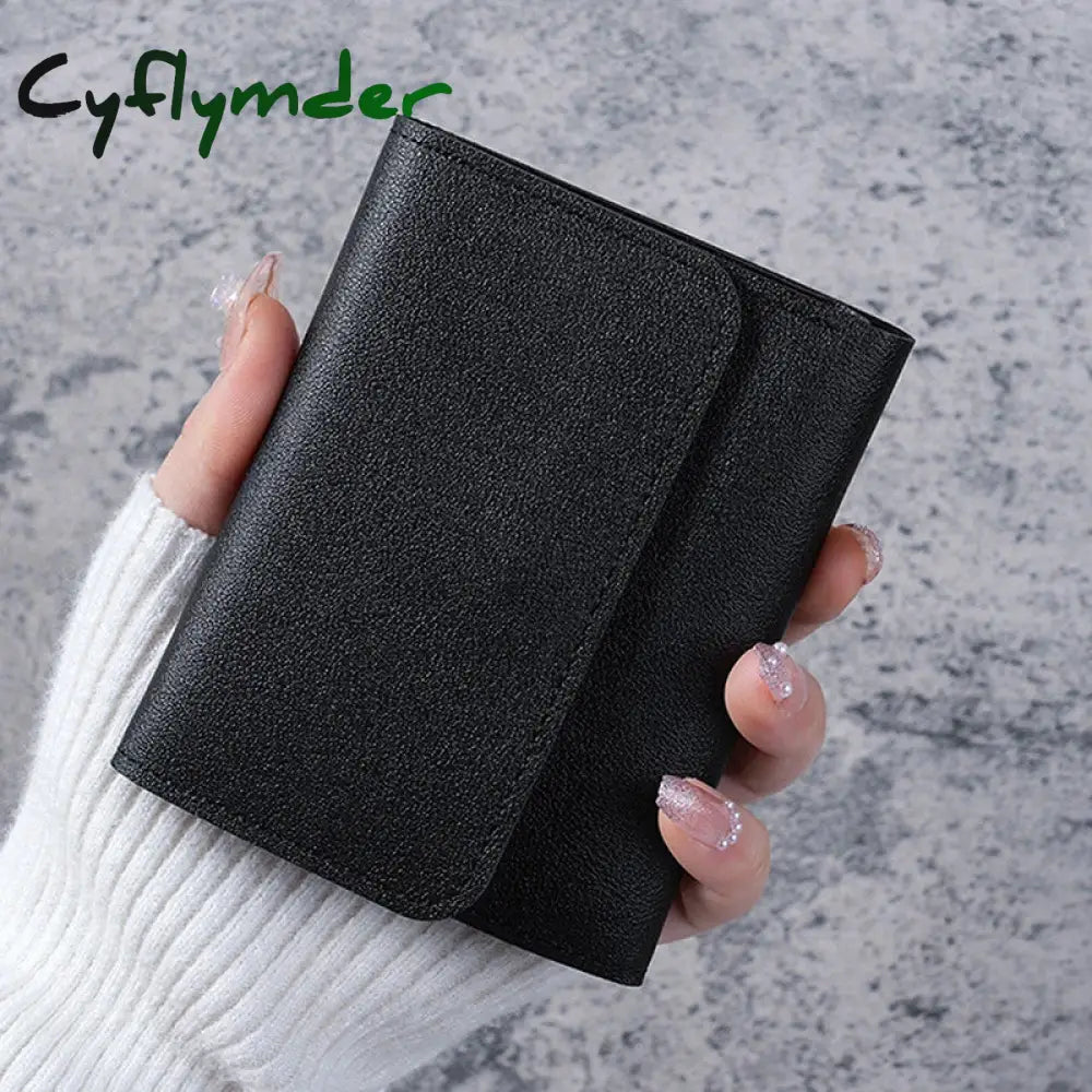 Cyflymder Three Fold Short Clip Wallet Women Short Wallet Multi-card Bag Mini Pouch Fashion Female Wallet Credit Card