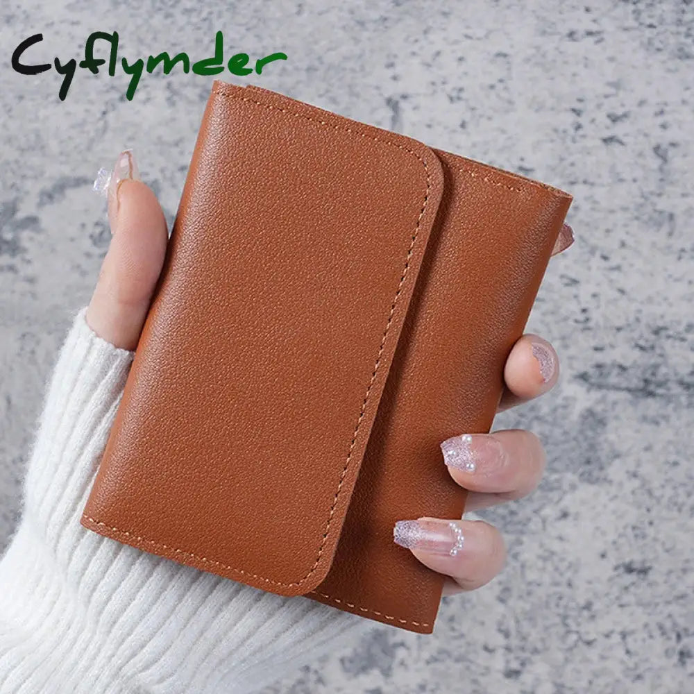 Cyflymder Three Fold Short Clip Wallet Women Short Wallet Multi-card Bag Mini Pouch Fashion Female Wallet Credit Card