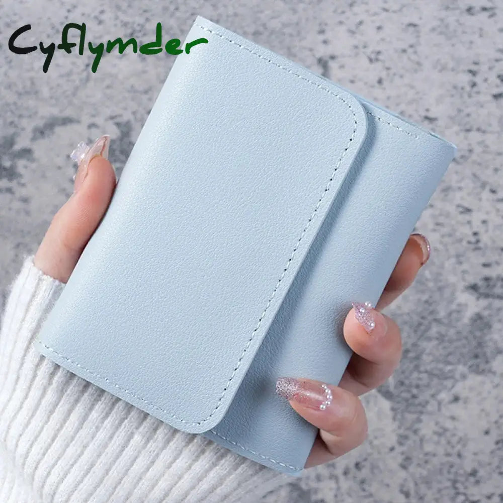 Cyflymder Three Fold Short Clip Wallet Women Short Wallet Multi-card Bag Mini Pouch Fashion Female Wallet Credit Card