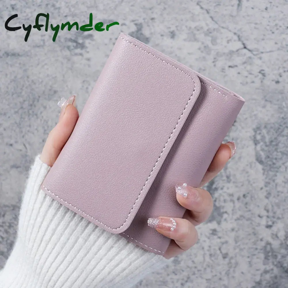 Cyflymder Three Fold Short Clip Wallet Women Short Wallet Multi-card Bag Mini Pouch Fashion Female Wallet Credit Card