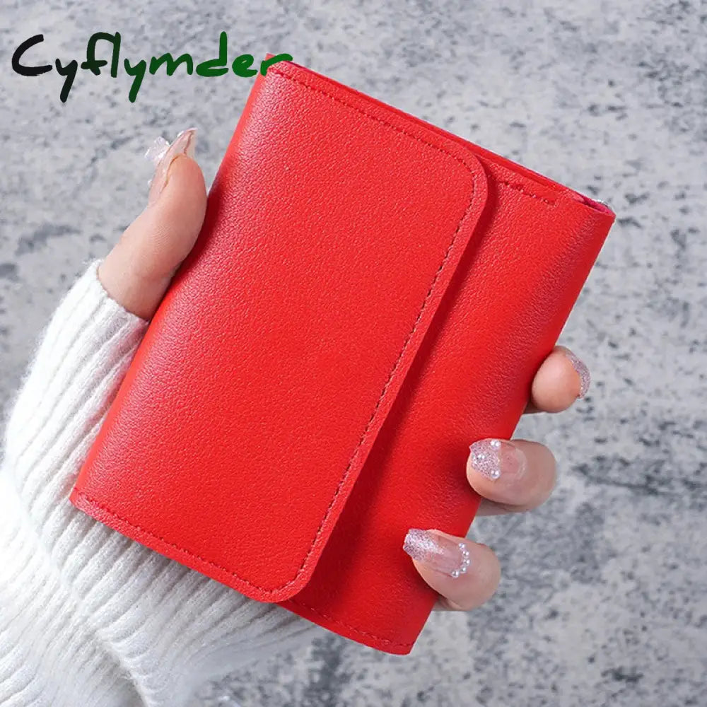 Cyflymder Three Fold Short Clip Wallet Women Short Wallet Multi-card Bag Mini Pouch Fashion Female Wallet Credit Card