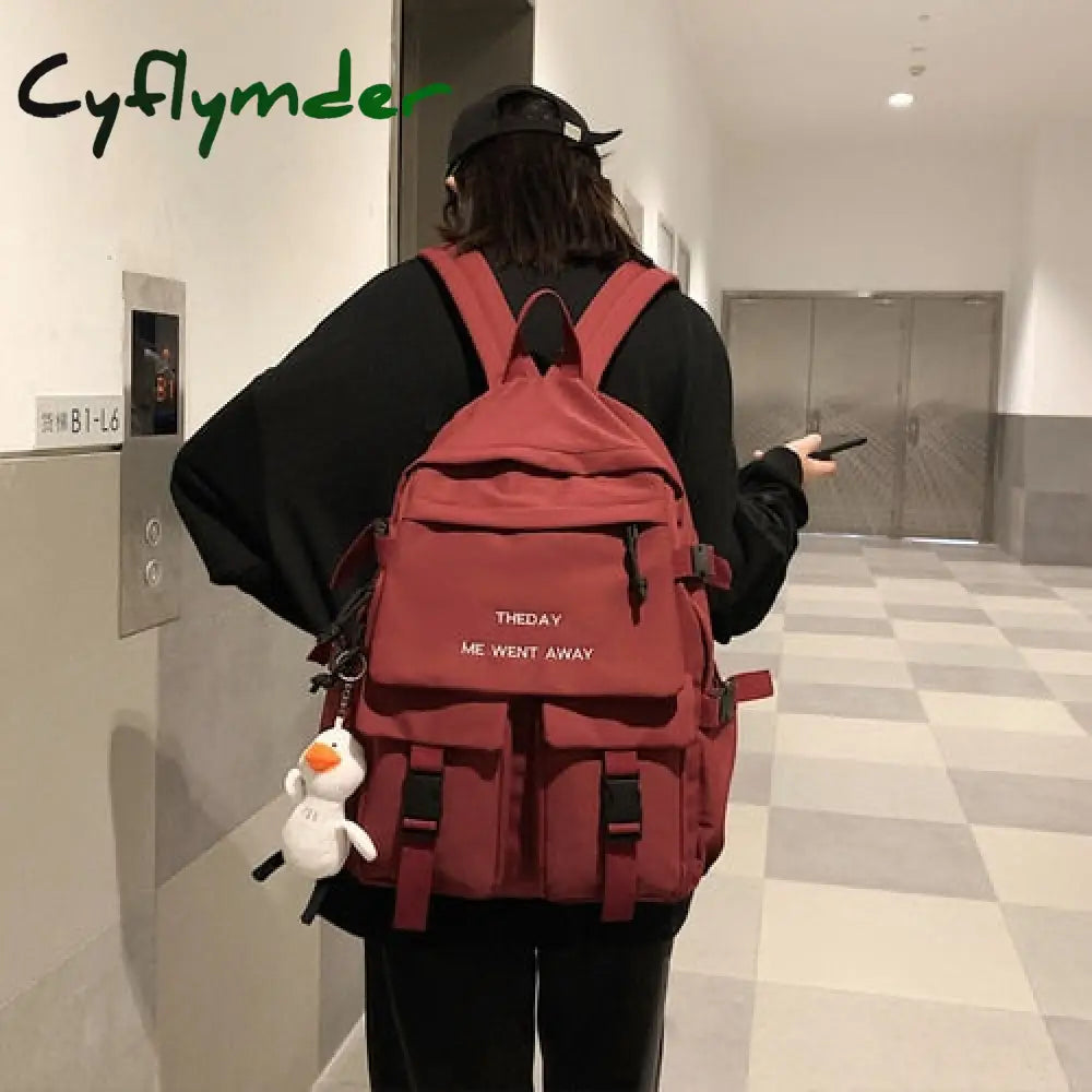 Cyflymder Tooling Style Women’s Backpacks Large Capacity School Bags For Teens Korean Harajuku