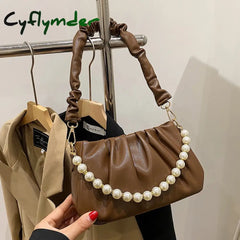 Cyflymder Top Fashion Beaded Pearly Women Slingle Shoulders Crossbody Bag Woman Female Messenger