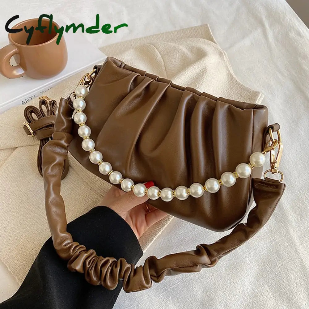 Cyflymder Top Fashion Beaded Pearly Women Slingle Shoulders Crossbody Bag Woman Female Messenger