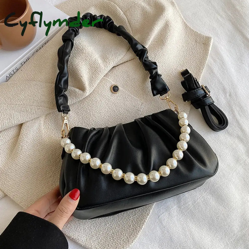 Cyflymder Top Fashion Beaded Pearly Women Slingle Shoulders Crossbody Bag Woman Female Messenger