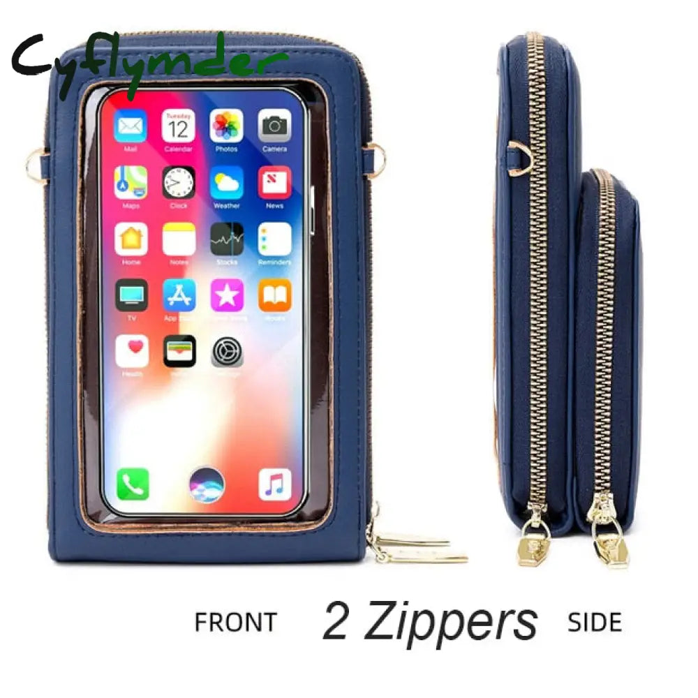 Cyflymder Touchable Cell Phone Shoulder Bags Women Multi-Functional Pocket Mini Crossbody Bag Card