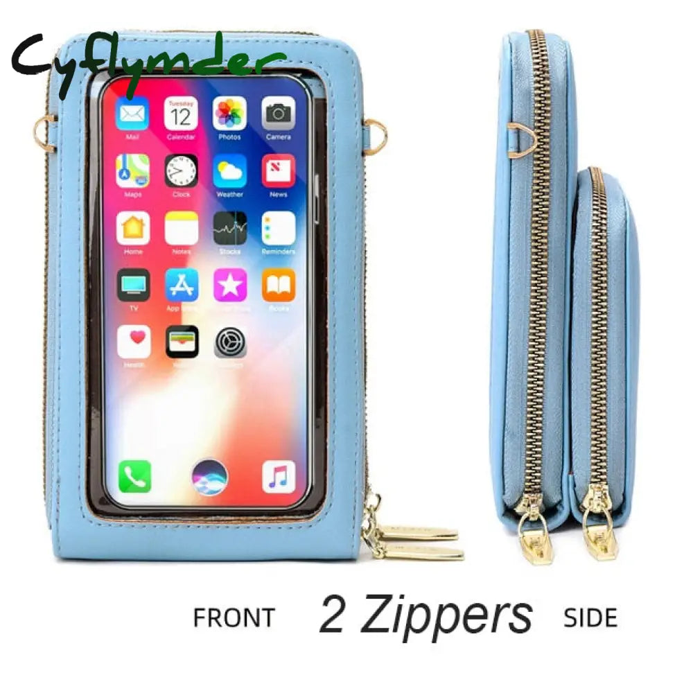 Cyflymder Touchable Cell Phone Shoulder Bags Women Multi-Functional Pocket Mini Crossbody Bag Card
