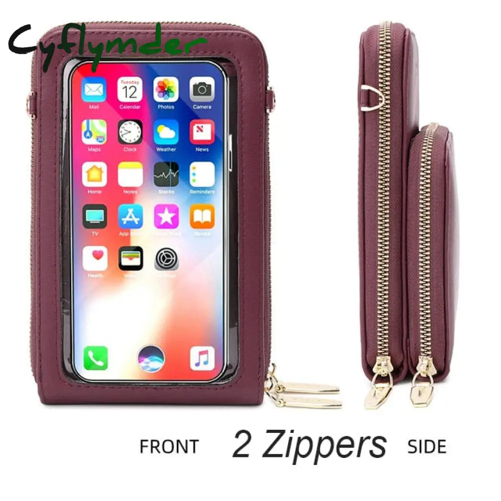 Cyflymder Touchable Cell Phone Shoulder Bags Women Multi-Functional Pocket Mini Crossbody Bag Card