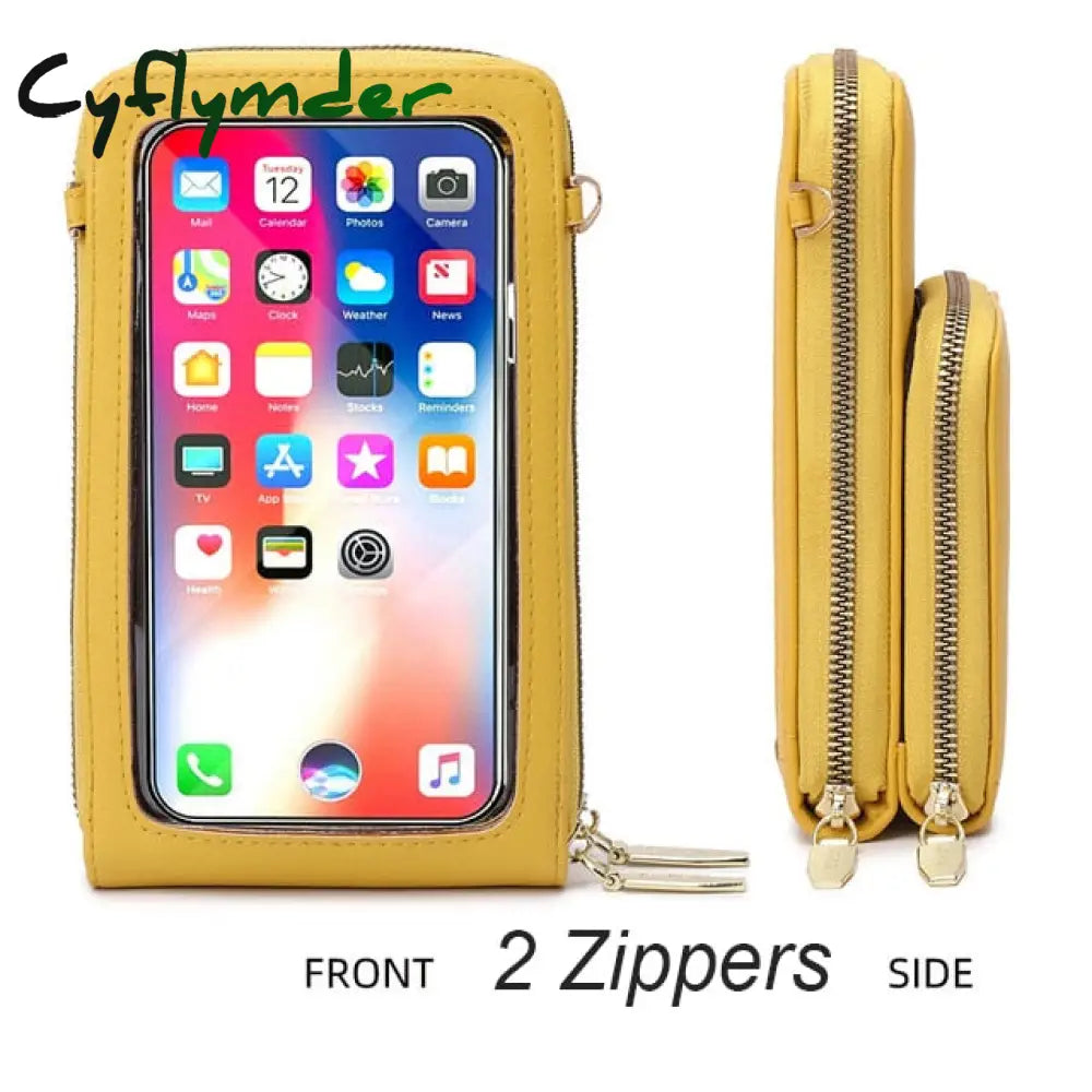 Cyflymder Touchable Cell Phone Shoulder Bags Women Multi-Functional Pocket Mini Crossbody Bag Card