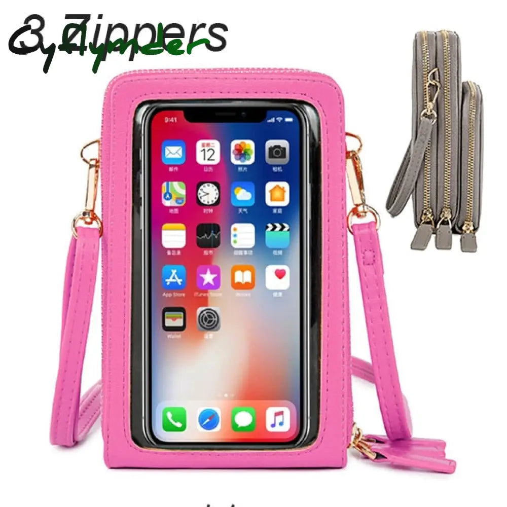 Cyflymder Touchable Cell Phone Shoulder Bags Women Multi-Functional Pocket Mini Crossbody Bag Card