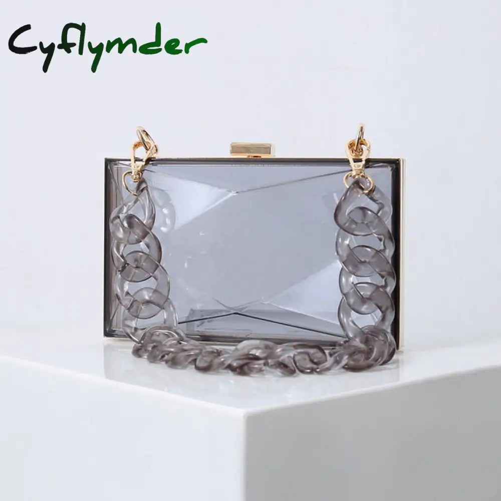 Cyflymder Transparent Bag Jelly Clutch Bags For Women Luxury Diamond Candy Color Ladies Blue