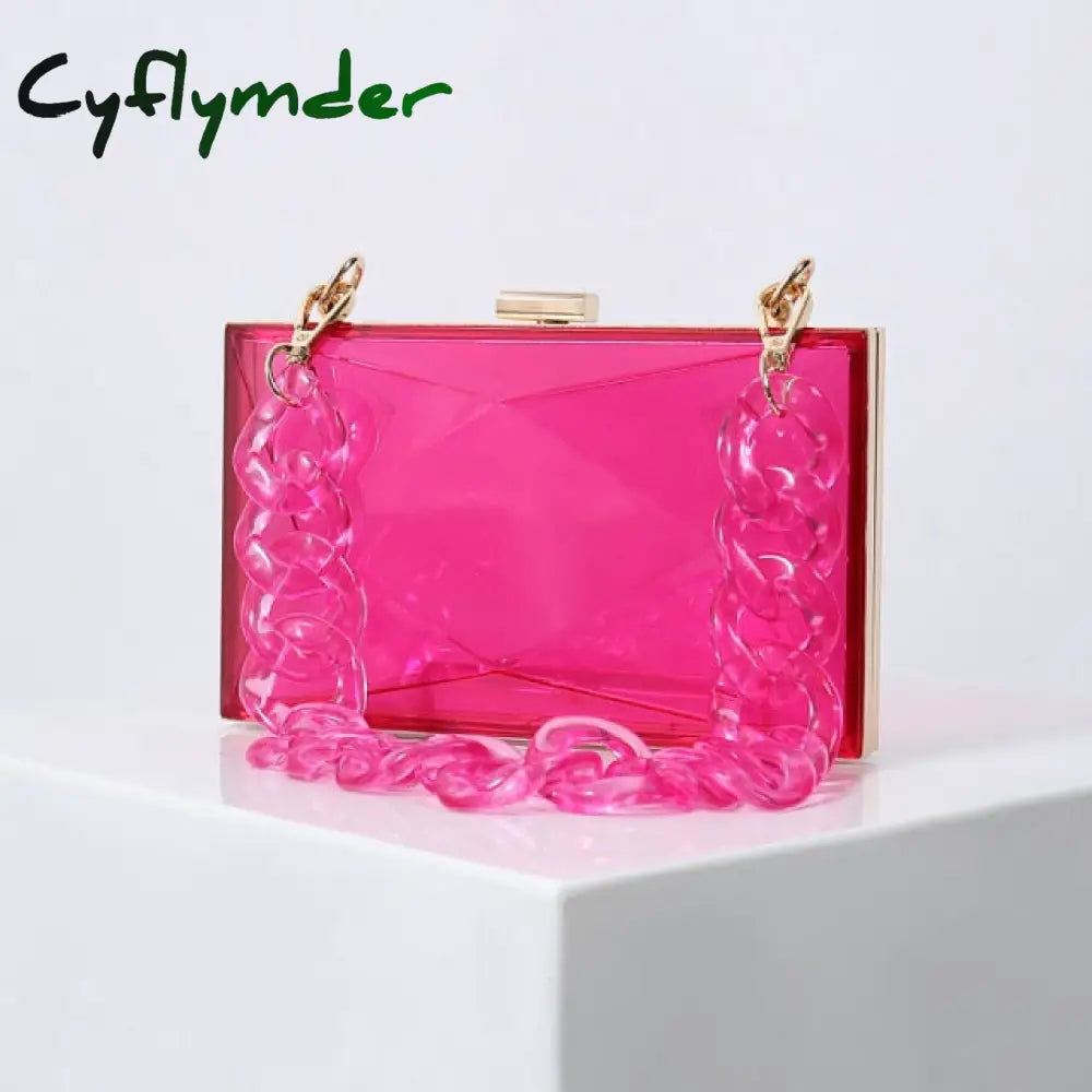 Cyflymder Transparent Bag Jelly Clutch Bags For Women Luxury Diamond Candy Color Ladies Blue