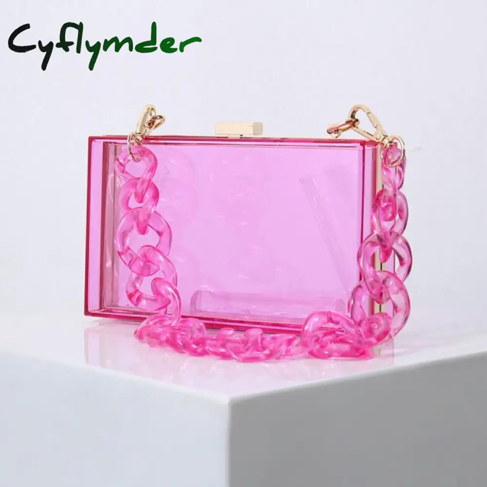 Cyflymder Transparent Bag Jelly Clutch Bags For Women Luxury Diamond Candy Color Ladies Blue