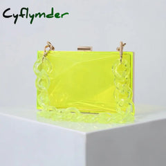 Cyflymder Transparent Bag Jelly Clutch Bags For Women Luxury Diamond Candy Color Ladies Blue