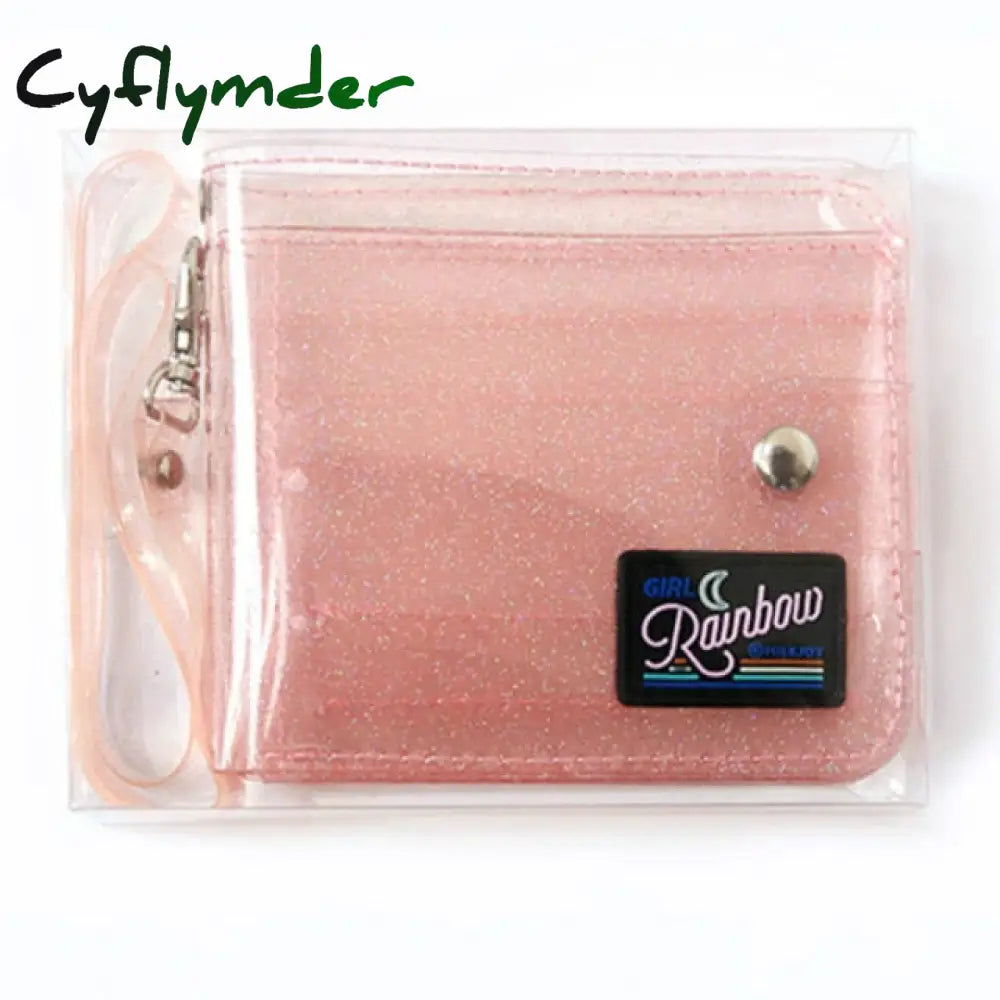 Cyflymder Transparent Jelly Neck Wallet Laser Halter Girls Coin Purse Ins Korea Letter Card Holder