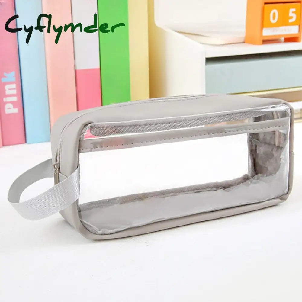 Cyflymder Transparent Large Capacity Pencil Bag Ins Style School Case Stationery Holder Waterproof