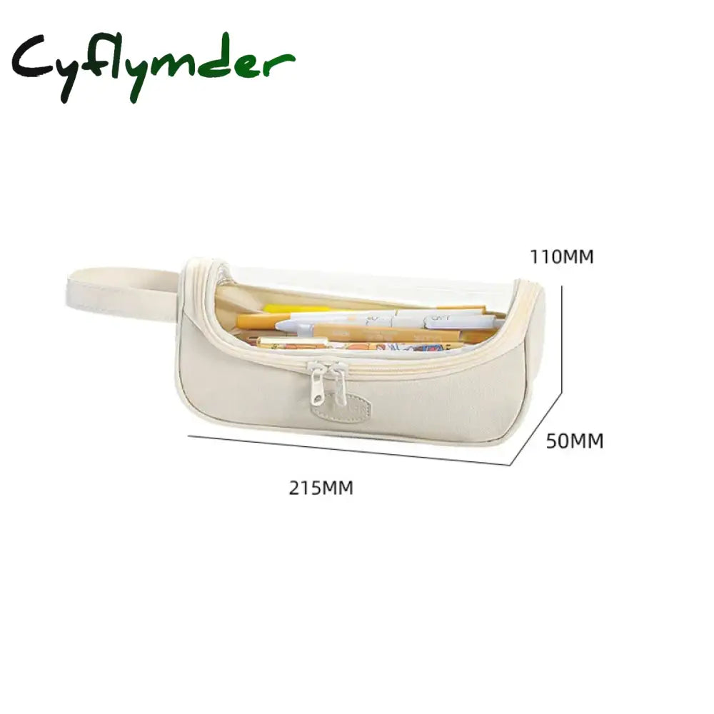 Cyflymder Transparent Pencil Case Estuches Escolares Pencilcase Large Capacity School Supplies Trousse Cute Stationery