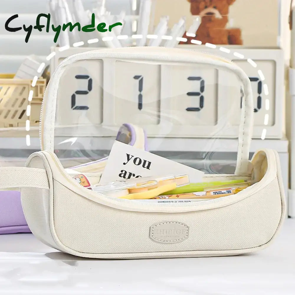 Cyflymder Transparent Pencil Case Estuches Escolares Pencilcase Large Capacity School Supplies Trousse Cute Stationery