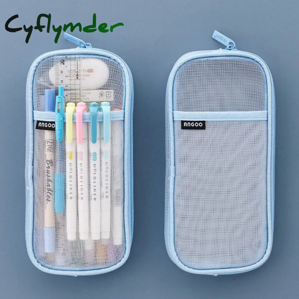 Cyflymder Transparent School Pencil Case For Students Colored Pen Bag Large Capacity Cute Storage