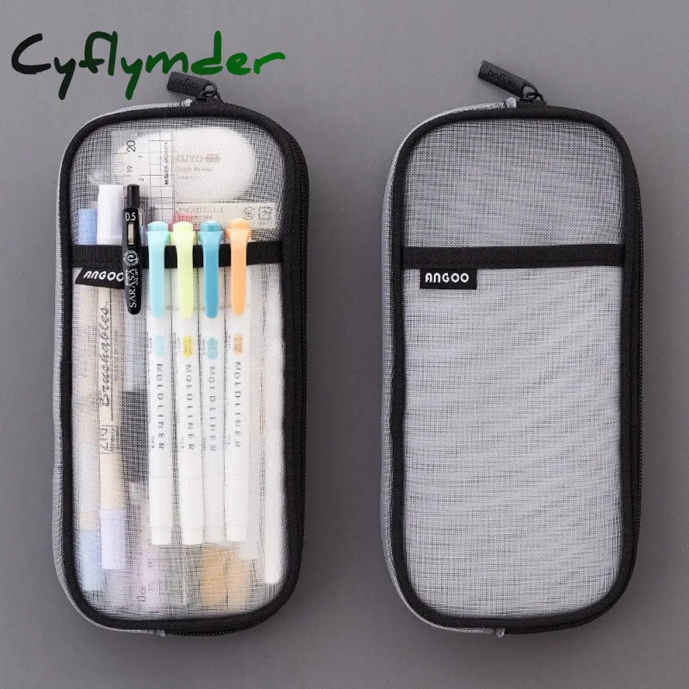 Cyflymder Transparent School Pencil Case For Students Colored Pen Bag Large Capacity Cute Storage