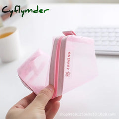 Cyflymder Transparent Stationery Pencil Bag Student Examination Dedicated Nylon Mesh Pen Case