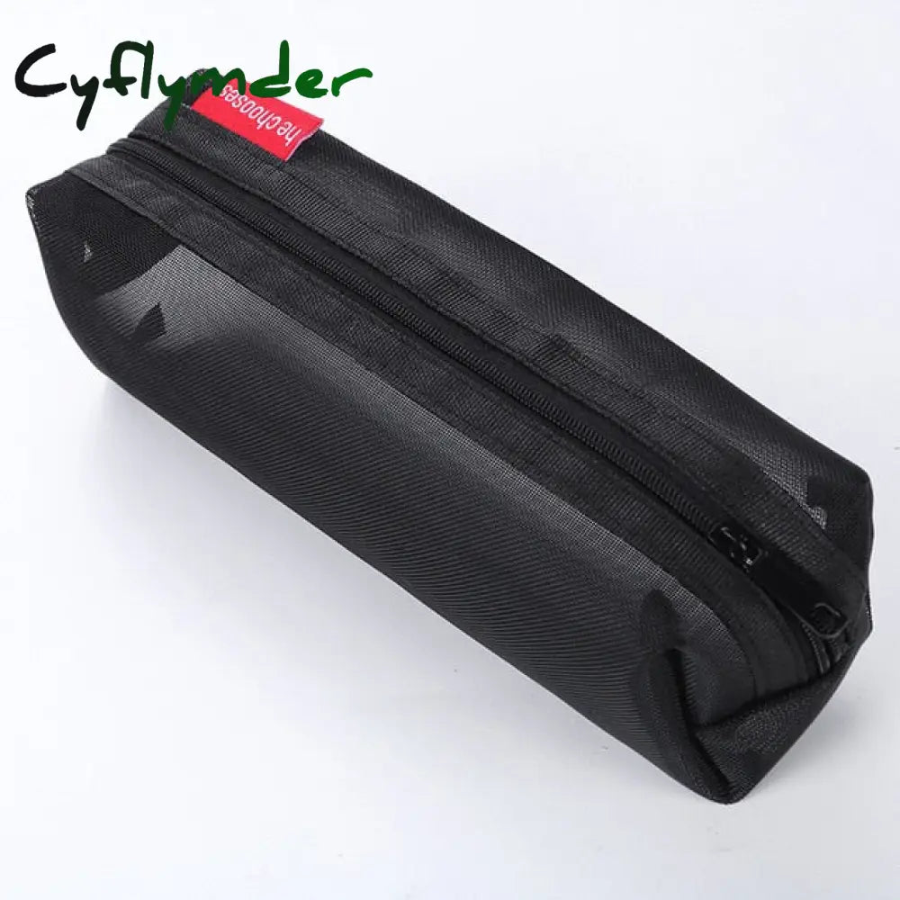 Cyflymder Transparent Stationery Pencil Bag Student Examination Dedicated Nylon Mesh Pen Case