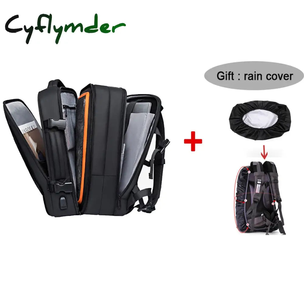 Cyflymder Travel Backpack Men Business Aesthetic School Expandable Usb Bag Large Capacity 17.3