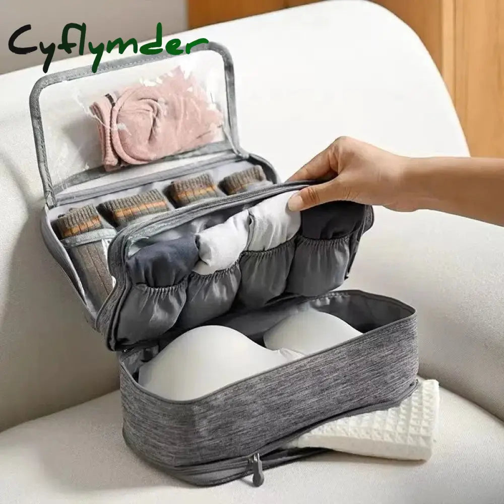 Cyflymder Travel Bra Organizer Underwear Storage Bag Women Men Socks Cosmetics Clothes Pouch Stuff