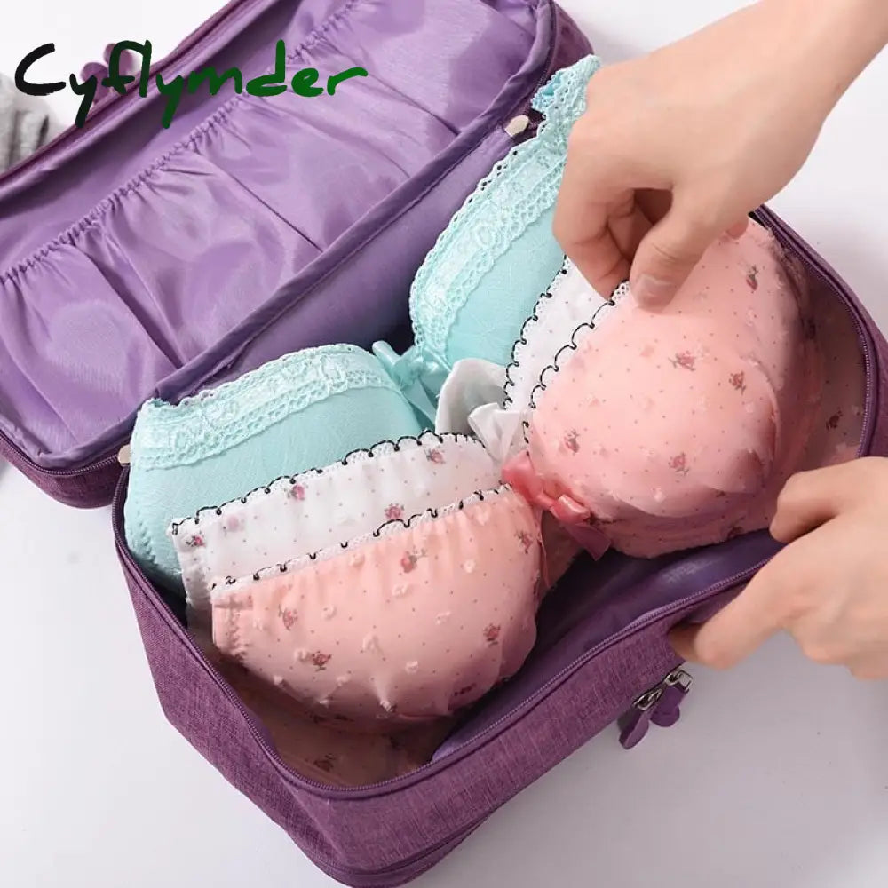 Cyflymder Travel Bra Organizer Underwear Storage Bag Women Men Socks Cosmetics Clothes Pouch Stuff