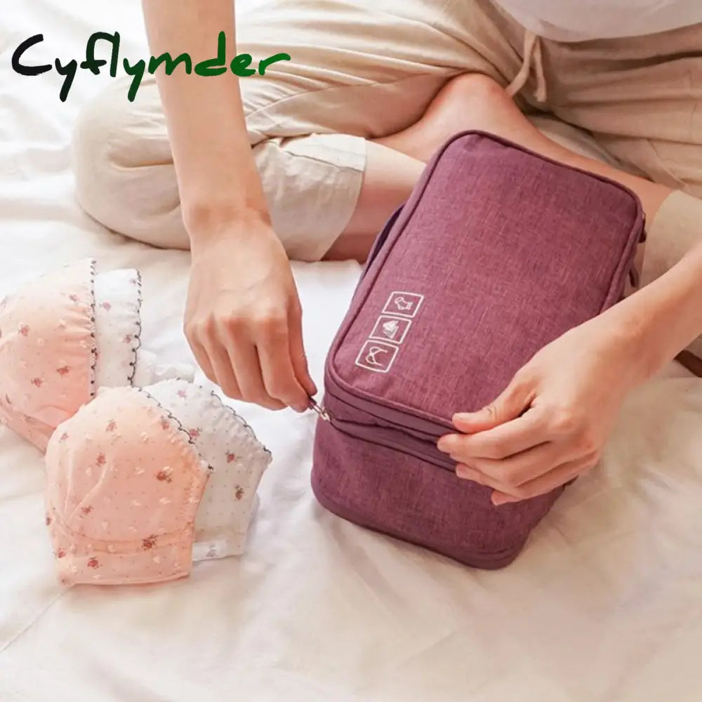 Cyflymder Travel Bra Organizer Underwear Storage Bag Women Men Socks Cosmetics Clothes Pouch Stuff