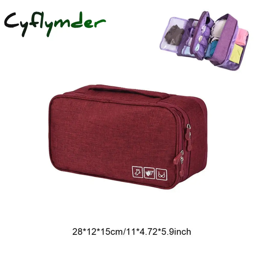 Cyflymder Travel Bra Organizer Underwear Storage Bag Women Men Socks Cosmetics Clothes Pouch Stuff