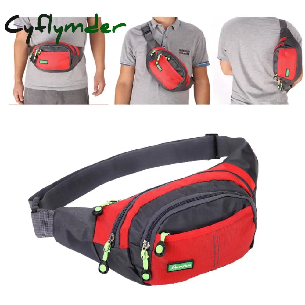 Cyflymder Travel Bum Bag Fanny Pack Waist Zipped Outdoor Sports Shoulder Pouch Men Women Packs