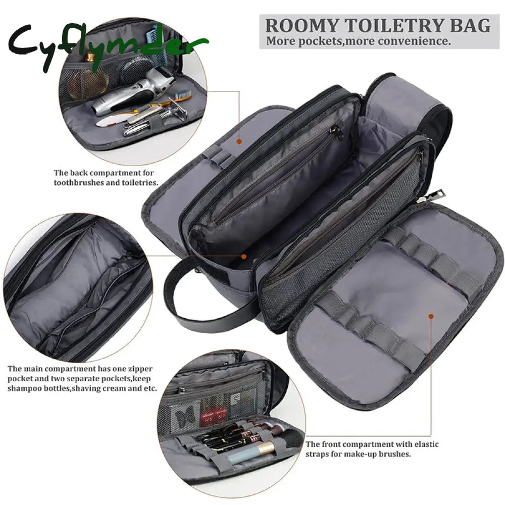 Cyflymder Travel Business Toiletry Bag Waterproof Shaving Dopp Kit For Men Women Shower Bathroom