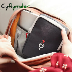 Cyflymder Travel Gadget Organizer Bag Portable Digital Cable Bag Electronics Accessories Storage