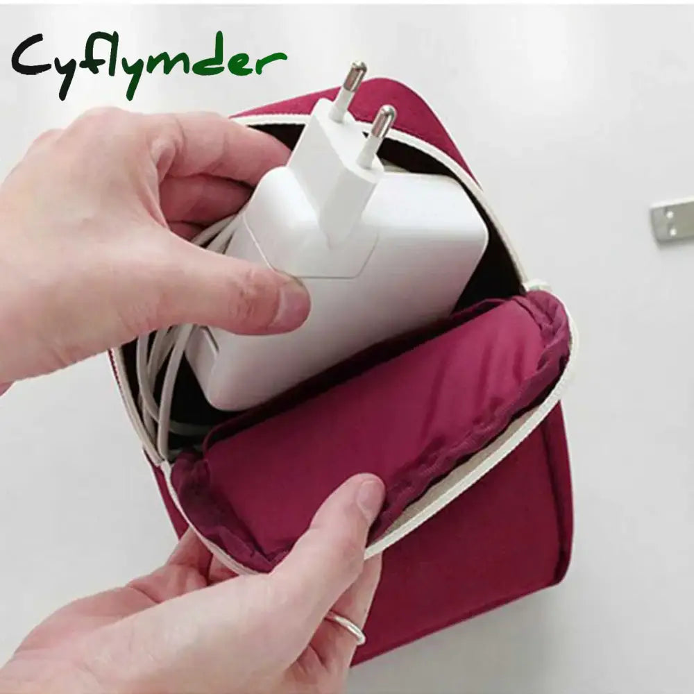 Cyflymder Travel Gadget Organizer Bag Portable Digital Cable Bag Electronics Accessories Storage