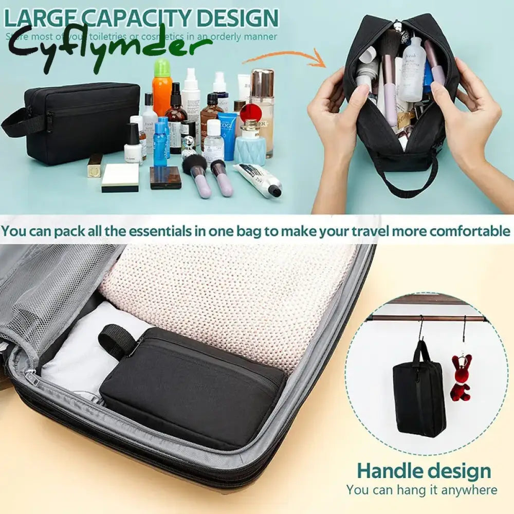 Cyflymder Travel Mens Toiletry Bag Women Cosmetic Necessaire Case Waterproof Ladies Makeup Beauty