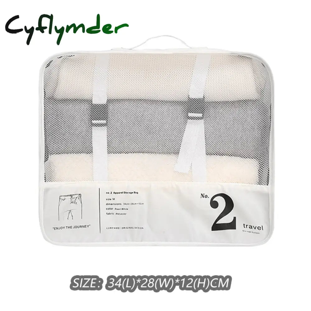 Cyflymder Travel Organizer Storage Bags Suitcase Packing Set Cases Portable Luggage Clothe Shoe