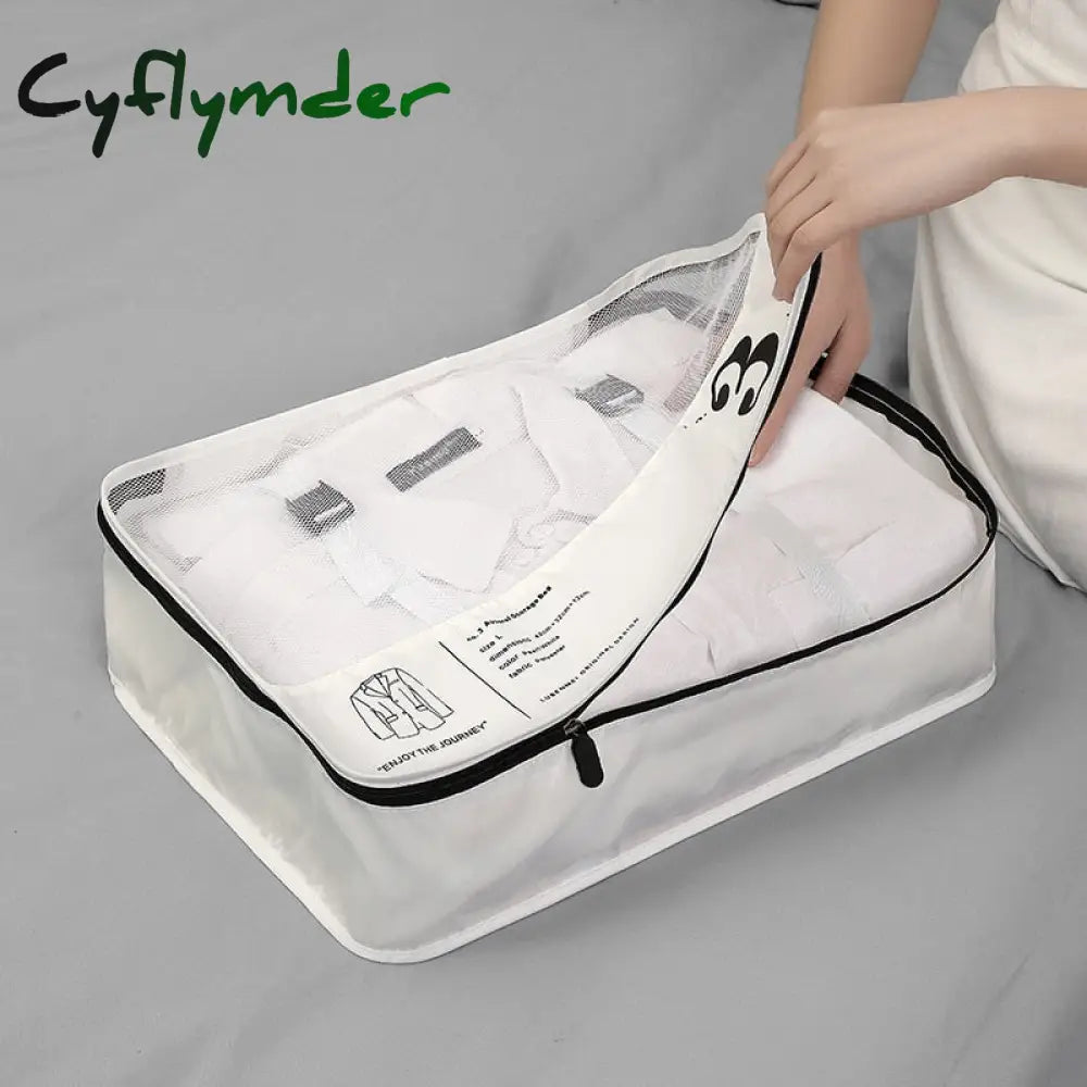 Cyflymder Travel Organizer Storage Bags Suitcase Packing Set Cases Portable Luggage Clothe Shoe