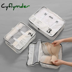 Cyflymder Travel Organizer Storage Bags Suitcase Packing Set Cases Portable Luggage Clothe Shoe