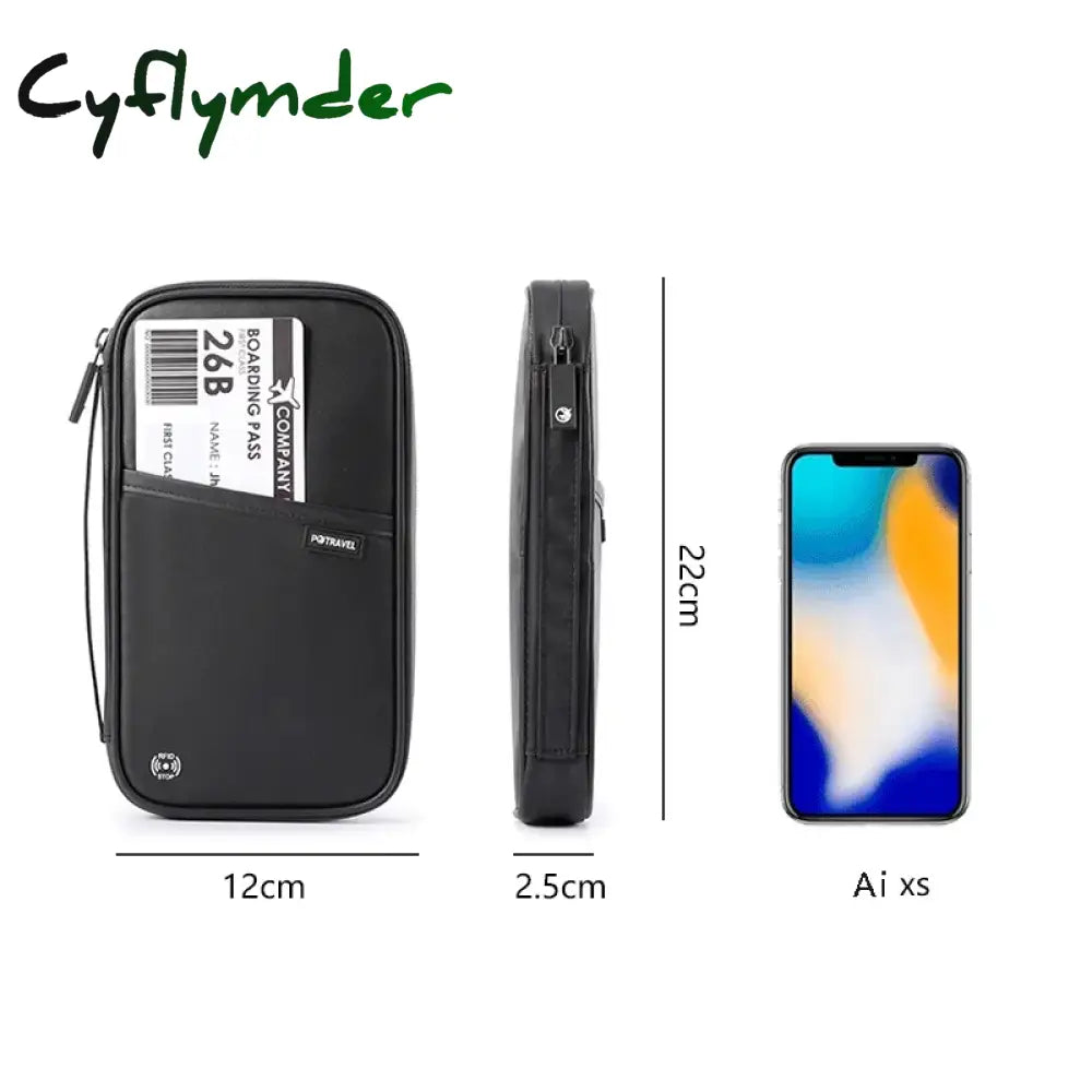 Cyflymder Travel Wallet For Family Passport Holder Waterproof Document Case Organizer Accessories