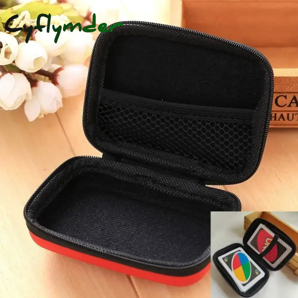 Travel Zipper Carry Hard Case UNO Playing Cards Board Game Cards Storage Package For Kids Fan Entertainment Card Holder Mini Bag