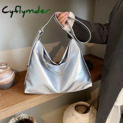 Cyflymder Trendy Designer Silver Tote Large Shoulder Crossbody Bags Women Handbags Purses New