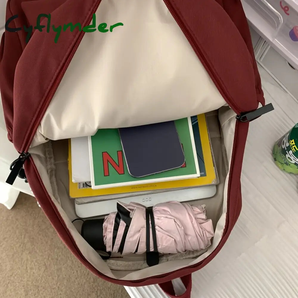 Cyflymder Trendy Female Waterproof Fashion Girl Travel Nylon Book Bags Women Student Laptop Cute