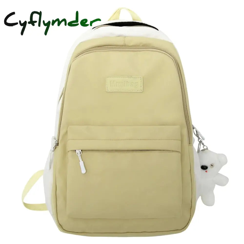 Cyflymder Trendy Women Green Laptop Waterproof School Bag Female Fashion Lady High Capacity College