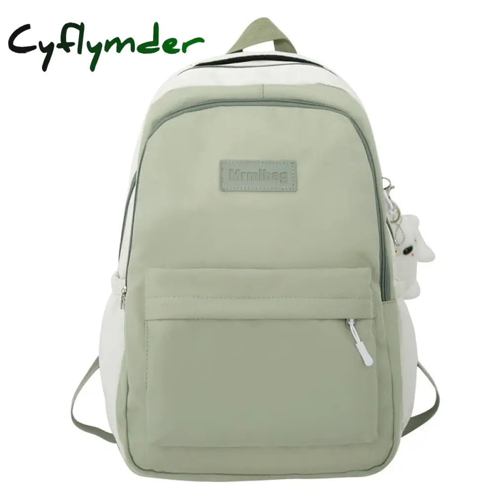 Cyflymder Trendy Women Green Laptop Waterproof School Bag Female Fashion Lady High Capacity College