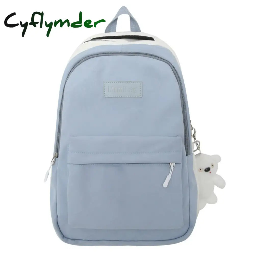 Cyflymder Trendy Women Green Laptop Waterproof School Bag Female Fashion Lady High Capacity College