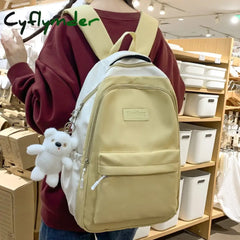 Cyflymder Trendy Women Green Laptop Waterproof School Bag Female Fashion Lady High Capacity College