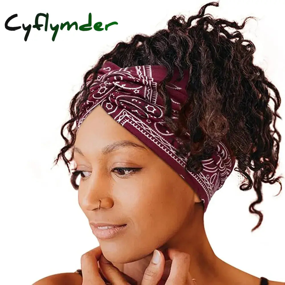 Cyflymder Twisted Wide Headbands For Women Extra Large Turban Workout Headband Fashion Yoga Hair