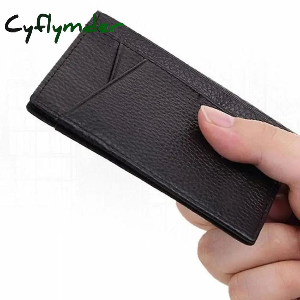 Cyflymder Ultra Slim Rfid Blocking Leather Wallet Credit Id Card For Men Holder Purse Case Money