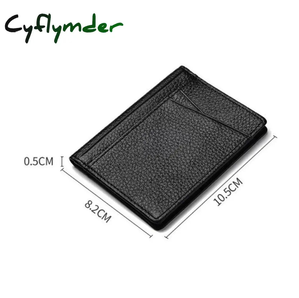 Cyflymder Ultra Slim Rfid Blocking Leather Wallet Credit Id Card For Men Holder Purse Case Money